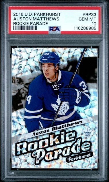 2016 UPPER DECK PARKHURST AUSTON MATTHEWS ROOKIE PARADE #026/999 PSA 10       JC