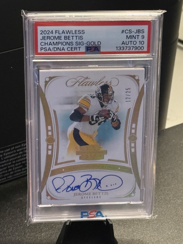 2024 Flawless Jerome Bettis Champions Signature Gold PSA 9 On Card Auto