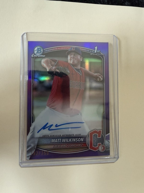 2025 Bowman - Chrome Prospect Autographs Matt Wilkinson  Purple Refractor /250