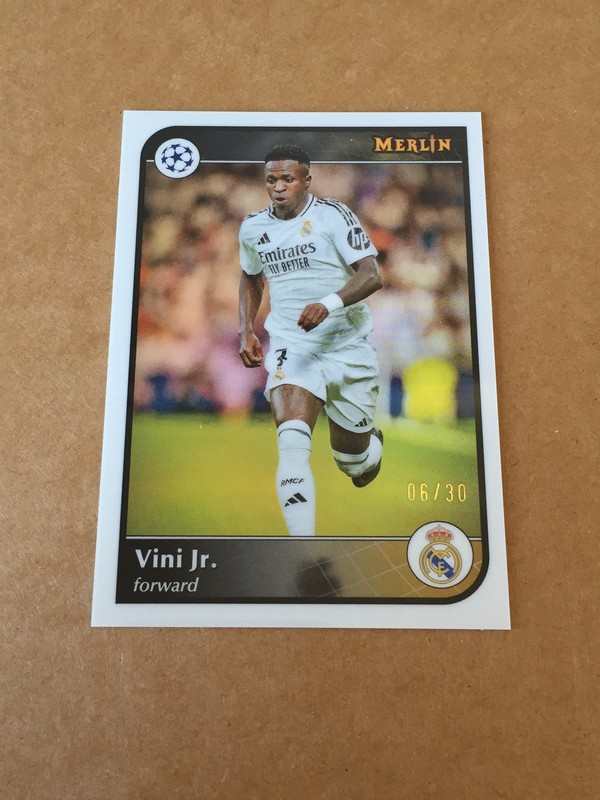 2024-25 Topps Merlin Chrome  Vini Vinicius JR Real Madrid Color Match White 6/30