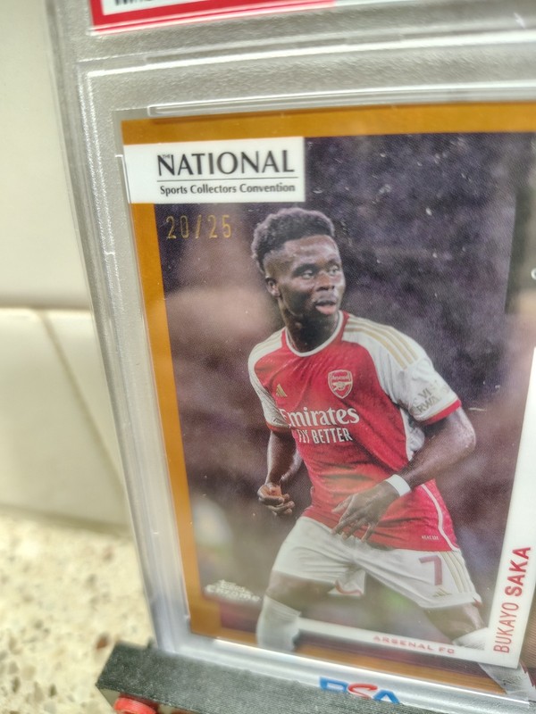 2024 Topps Chrome NSCC Bukayo Saka #SC-17 Orange #20/25 PSA 9 😎🔥🏆 view 2