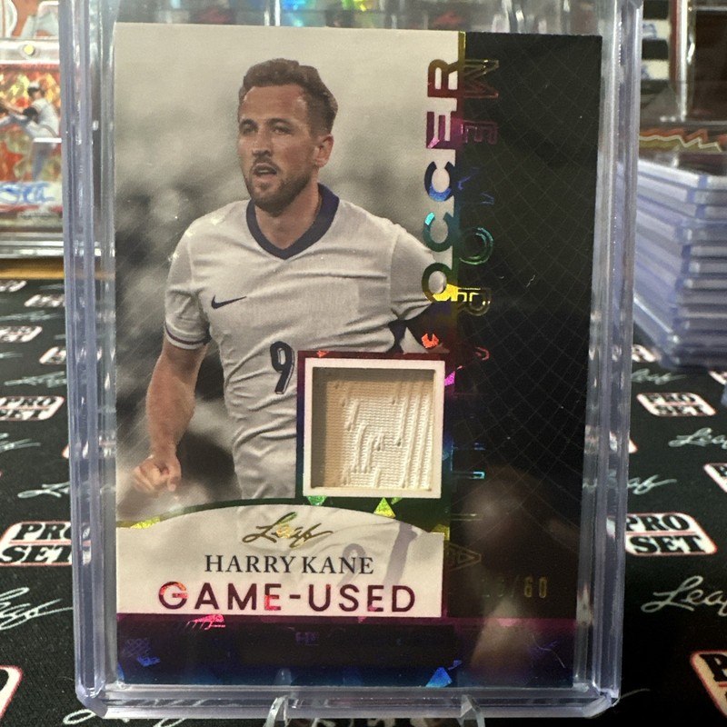 Harry Kane 2024 Leaf In The Game Used Soccer Memorabilia Rainbow Holo 16/60