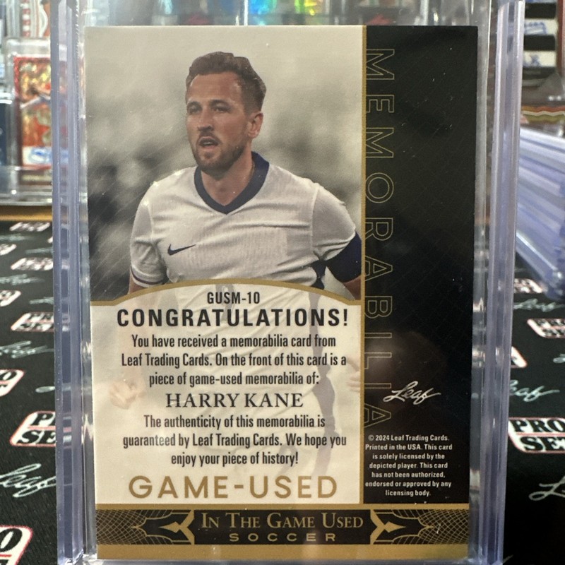 Harry Kane 2024 Leaf In The Game Used Soccer Memorabilia Rainbow Holo 16/60 view 2