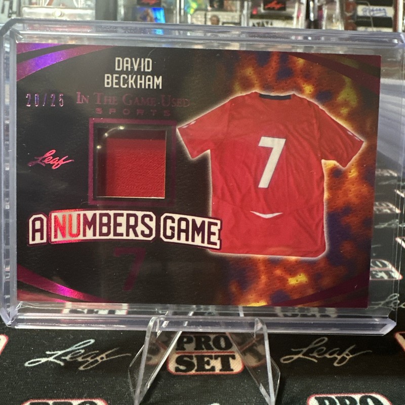 David Beckham 2024 Leaf In The Game Used A Numbers Game Pink 20/25 Manchester U