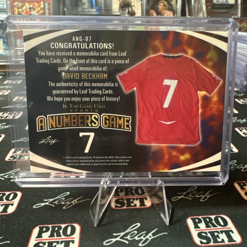 David Beckham 2024 Leaf In The Game Used A Numbers Game Pink 20/25 Manchester U view 2