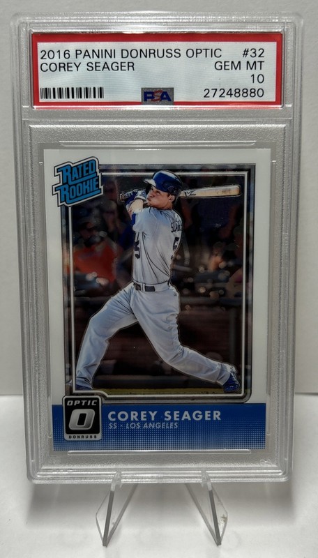 COREY SEAGER 2016 PANINI DONRUSS OPTIC #32 RC RATED ROOKIE DODGERS PSA 10