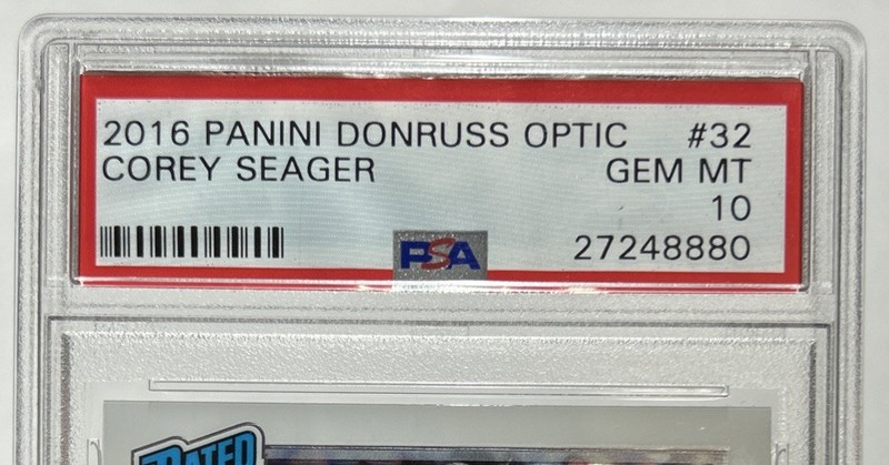 COREY SEAGER 2016 PANINI DONRUSS OPTIC #32 RC RATED ROOKIE DODGERS PSA 10 view 2