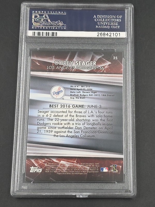 2016 Bowman's Best - Corey Seager #25 (RC) Psa 10 view 2