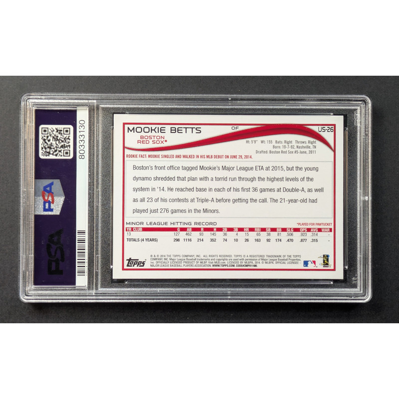 PSA 8 2014 Topps Update RC Walmart Blue #US26 Mookie Betts view 2