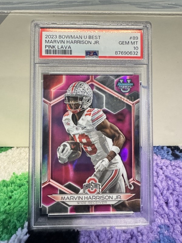 2023 Bowman's Best Marvin Harrison Jr. Pink Lava /100 #89 PSA 10 Rookie