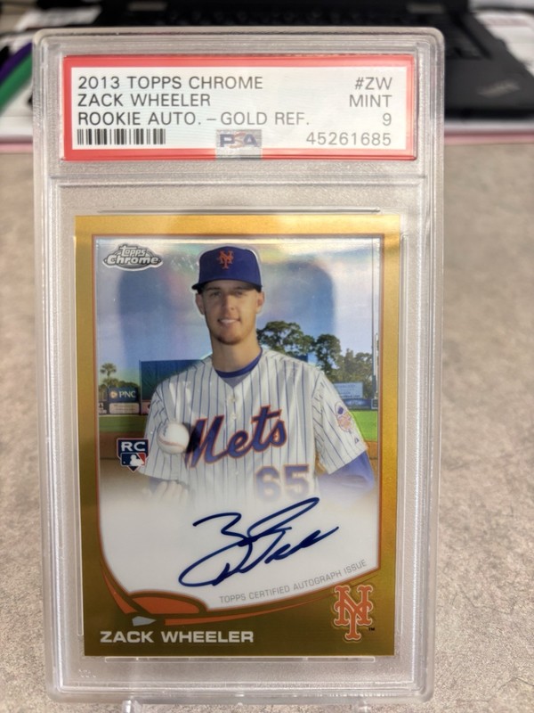 Zack Wheeler RC 2013 Topps Chrome Gold Refractor Auto #ZW PSA 9 MINT