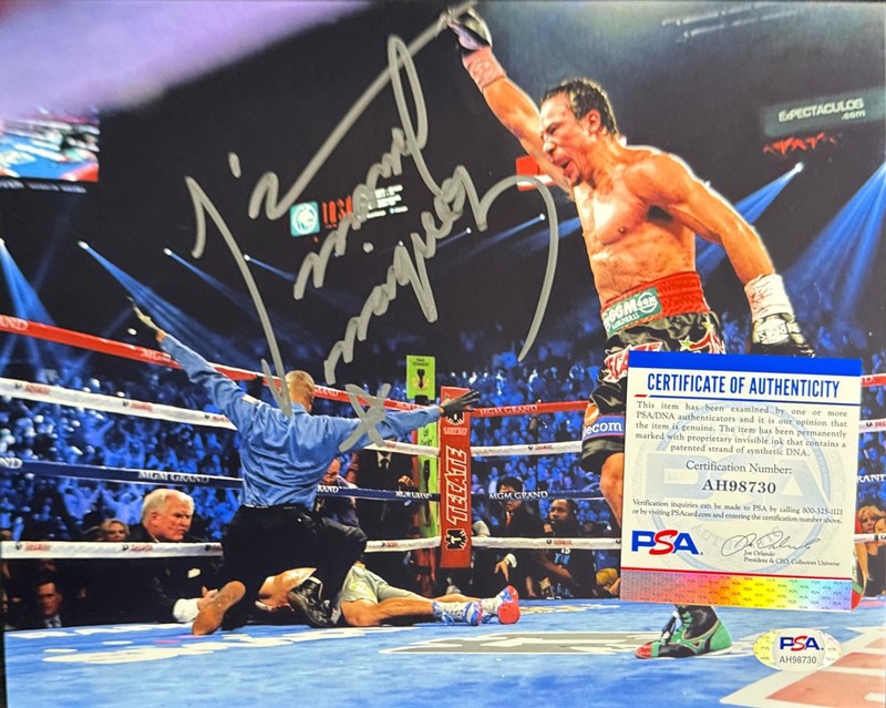 Juan Manuel Marquez Signed 8x10 Boxing Photo VS Manny Pacquiao PSA AH98730 view 2