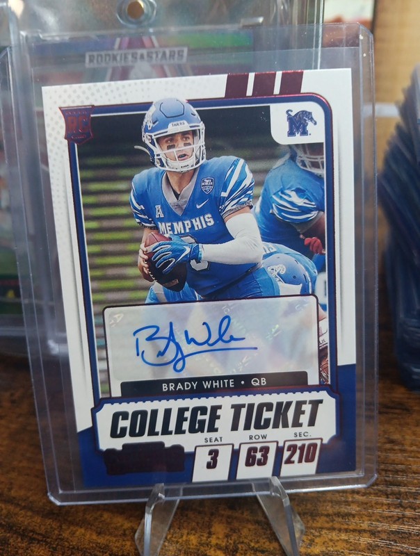 2021 Panini College Ticket Brady White Auto