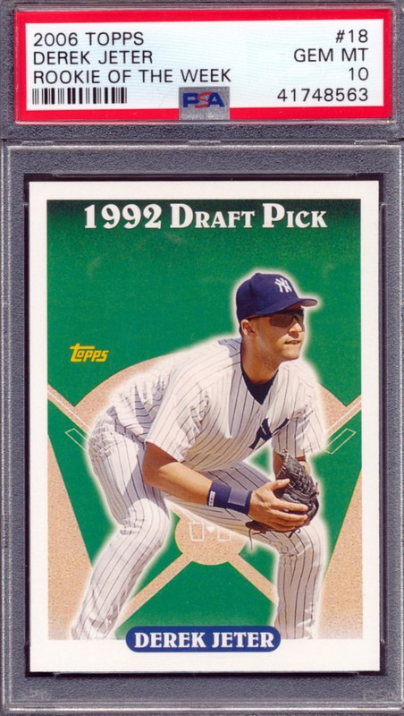 2006 (1993) Topps Rookie of the Week #18 Derek Jeter Baseball Card Graded PSA 10