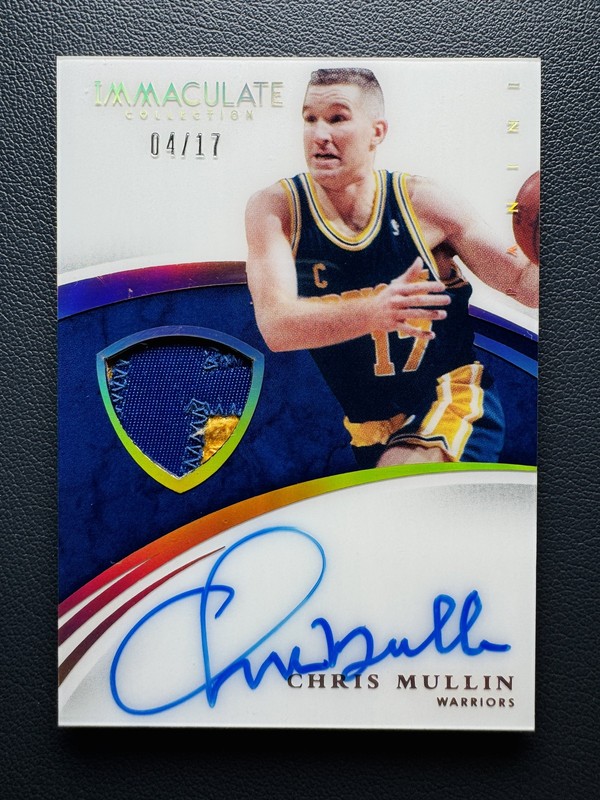 2014-15 Panini Immaculate Chris Mullin #23 Jersey Number GU Patch Auto 04/17 SSP