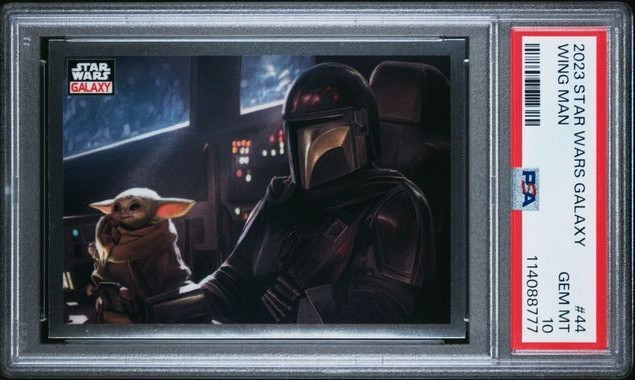 2023 TOPPS STAR WARS GALAXY WING MAN #44 PSA 10 THE MANDALORIAN GROGU