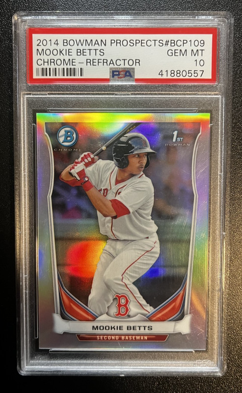 2014 Bowman Chrome Mookie Betts 1st Refractor /500 PSA 10 BCP109 Red Sox Rookie