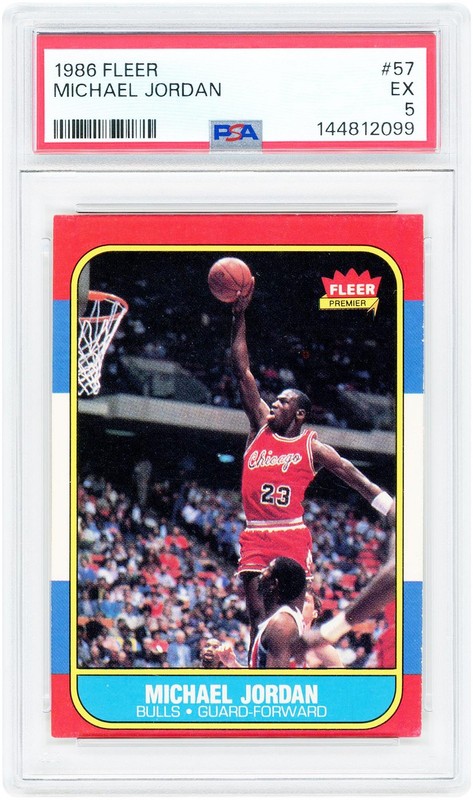 Michael Jordan Chicago Bulls 1986-87 Fleer #57 PSA Authenticated 5 Rookie Card