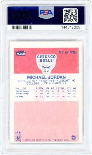Michael Jordan Chicago Bulls 1986-87 Fleer #57 PSA Authenticated 5 Rookie Card view 2