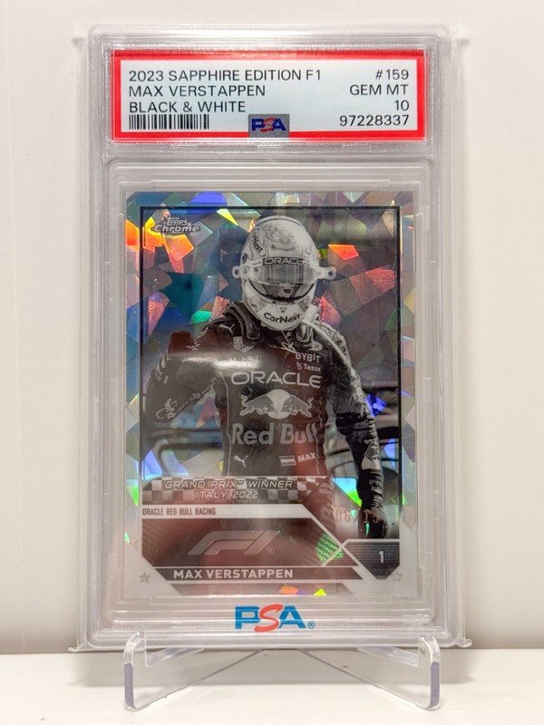 PSA 10 2023 Topps Chrome Sapphire F1 Max Verstappen #159 - Black & White /15