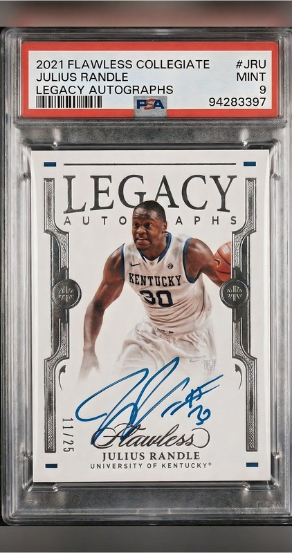 Julius Randle Legacy Nov 25 Auto NBA PSA9 Mint Trading Card Singles