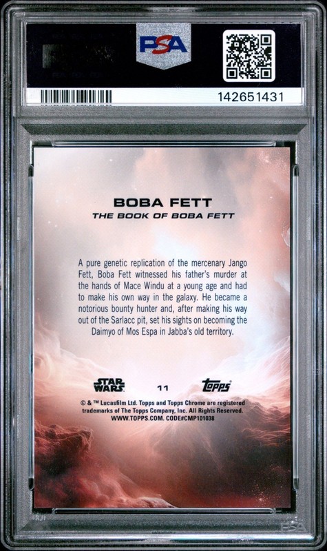 2025 TOPPS STAR WARS CHROME BOBA FETT GOLD MINI DIAMOND /50 #11 PSA 9 view 2