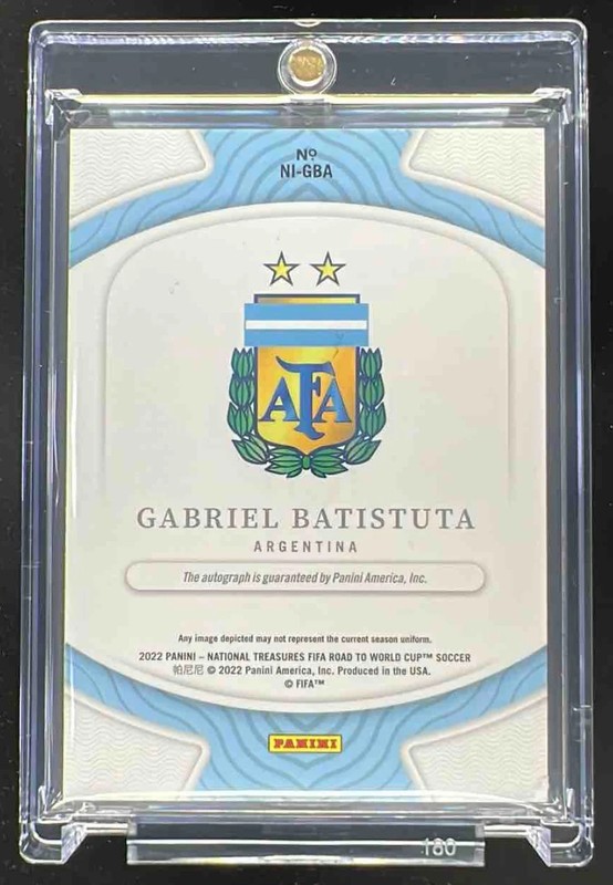 2022 National Treasures National Archives Ink Ruby Gabriel Batistuta Auto /15 view 2