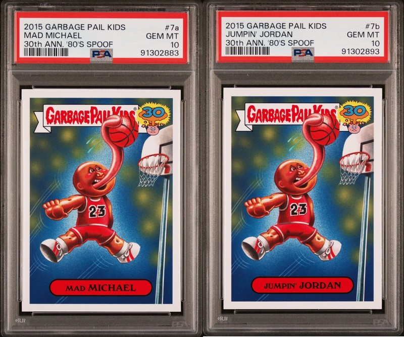 PSA 10 SET- Garbage Pail Kids 30th Anniversary 7a Mad Michael & 7b Jumpin Jordan