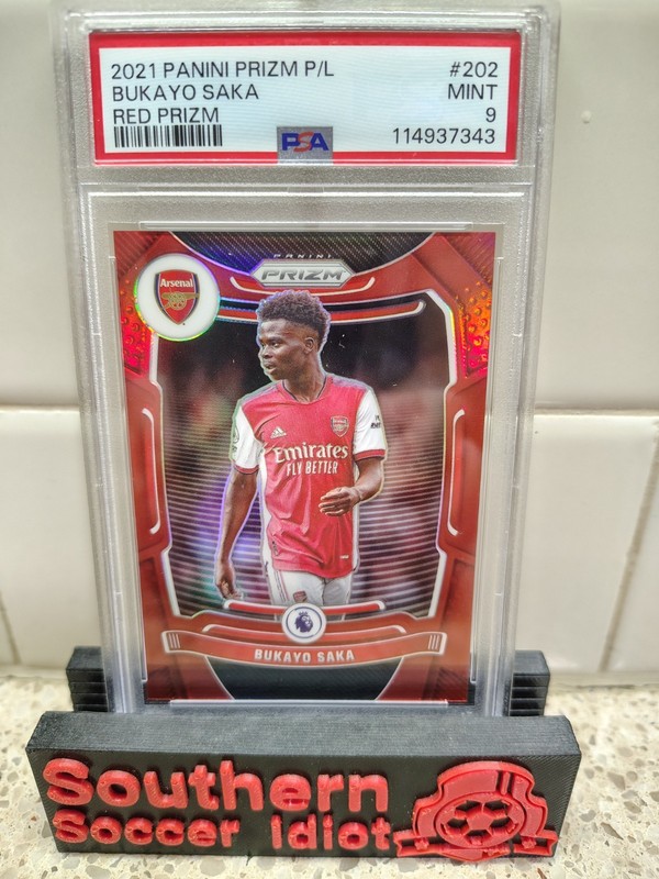 2021-22 Panini Prizm Premier League - Bukayo Saka Red Prizm #162/199 PSA 9 