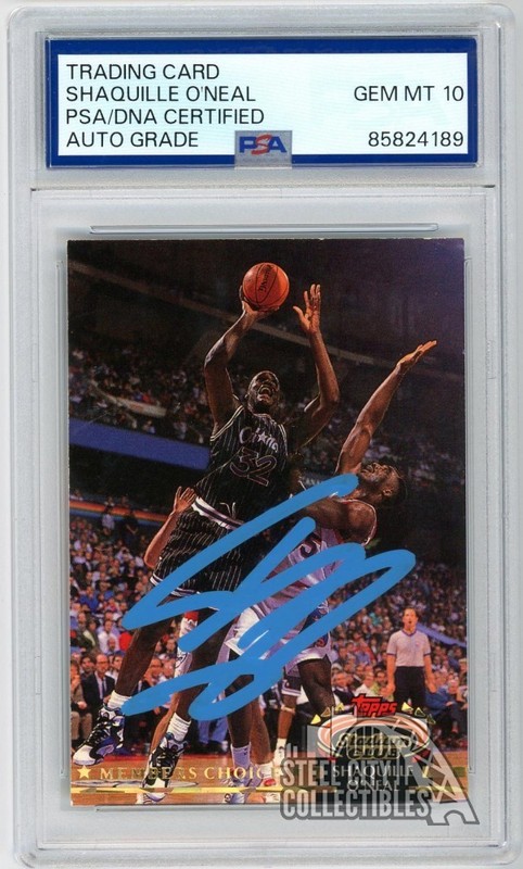 Shaquille O'Neal 1992-93 Topps Stadium Rookie Auto Card PSA/DNA 10 (Light Blue)