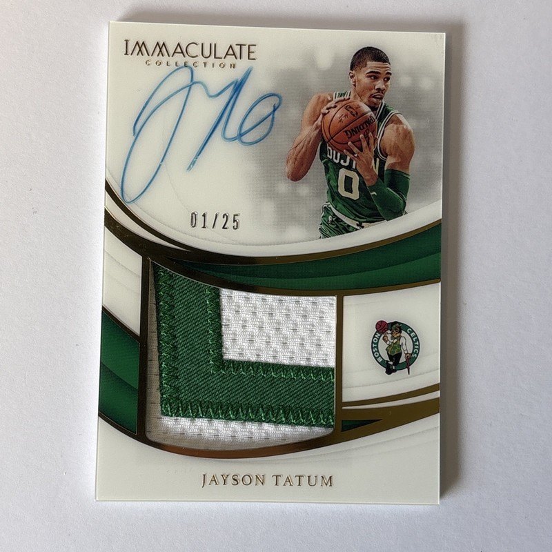 2018-19 Jayson Tatum Immaculate 1/25 Premium Game Used Patch Auto SSP Celtics 