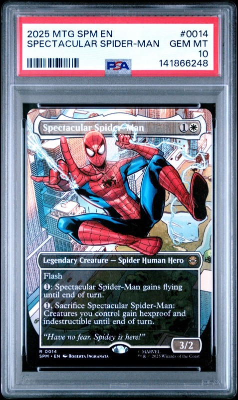 2025 MTG MARVEL'S SPIDER-MAN #0014 SPECTACULAR SPIDER-MAN PSA 10