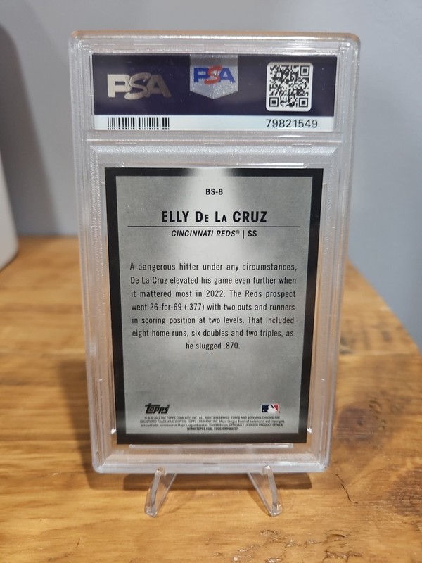 Elly De La Cruz 2023 Bowman Chrome #BS-8 Spotlights PSA 9 view 2