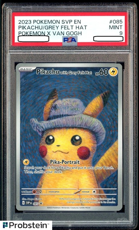 Pokemon Pikachu with Grey Felt Hat Van Gogh 085 Promo PSA 9 Graded MINT
