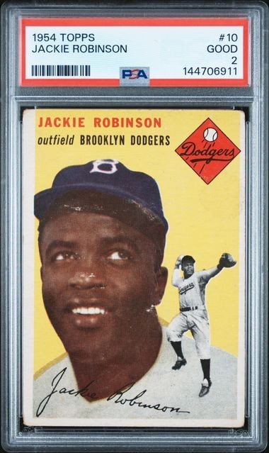 1954 Topps Jackie Robinson PSA 2 #10 -- Nice Color & Centering!!