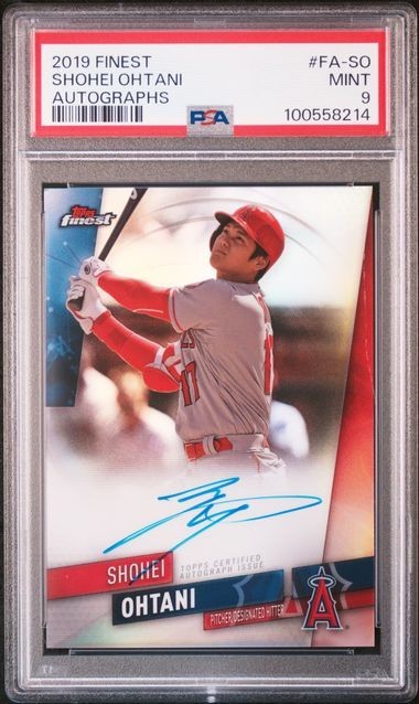 2019 SHOHEI OHTANI Topps Finest AUTOGRAPHS FA-S0 ON CARD AUTO PSA 9