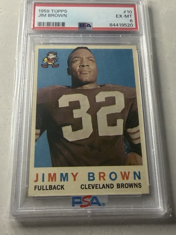 Topps 1959 Jim Brown Cleveland Browns #10  PSA 6