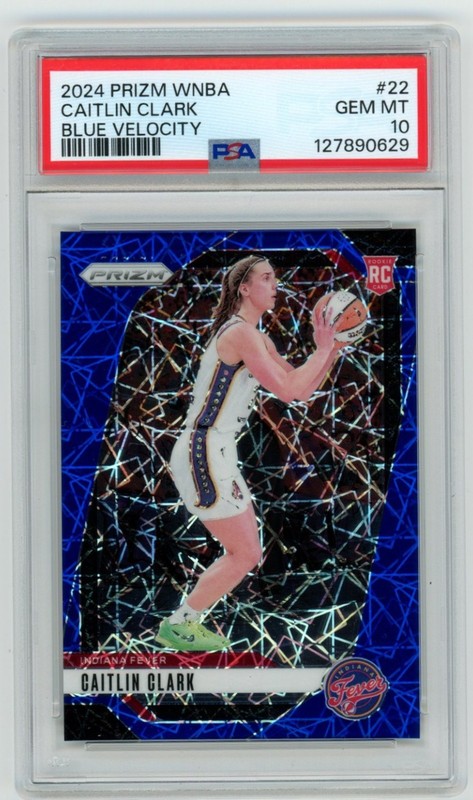 PSA 10 2024 Panini Prizm WNBA Caitlin Clark Blue Velocity Rookie RC #22