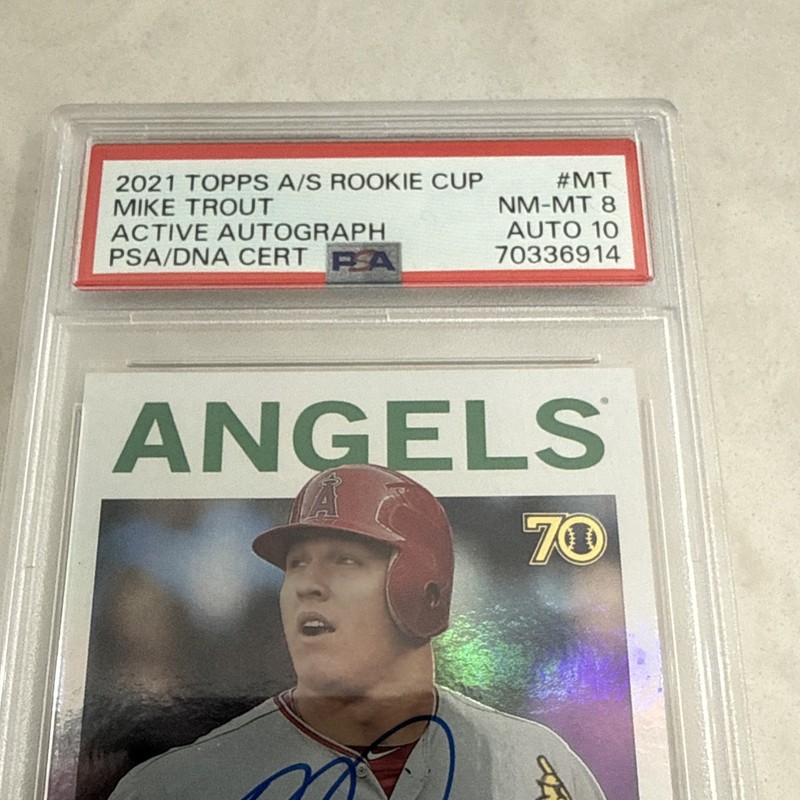 2021 Topps All-Star Rookie Cup Mike Trout Foil Autograph PSA 10 Auto view 2