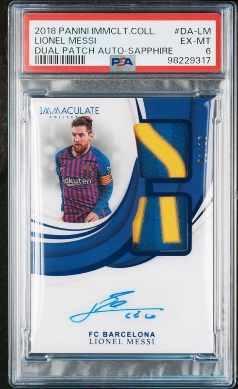 2018 Panini Immaculate Lionel Messi Match Worn Patch Auto PSA 6 /10 Barcelona
