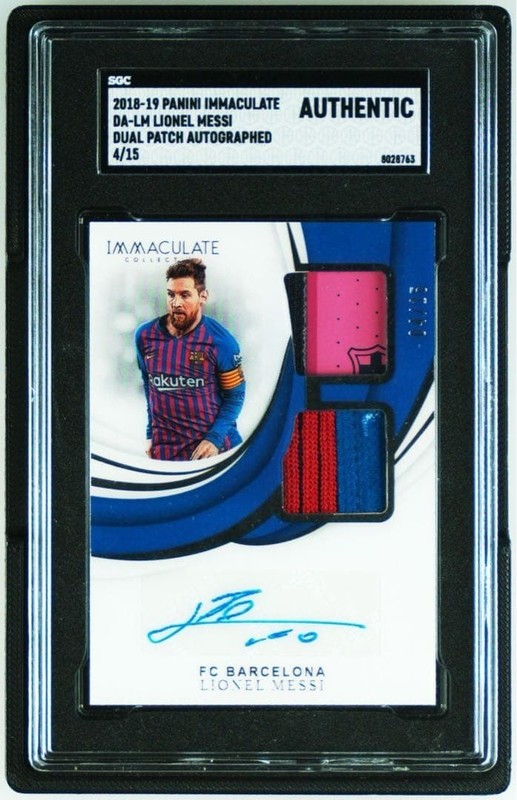 2018 Panini Immaculate Lionel Messi Dual Patch Relic Auto /15 SGC