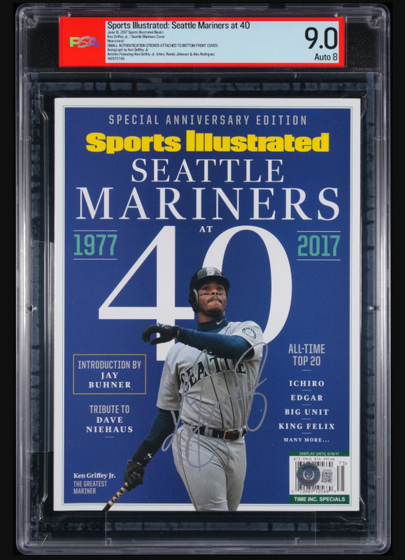 2017 Ken Griffey, Jr. Signed NL Sports Illustrated Magazine PSA 9 DNA Auto 8 HOF