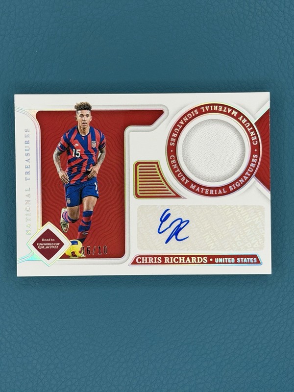2022 National Treasures Road to World Cup Chris Richards Auto /10 MEM USA 🇺🇸
