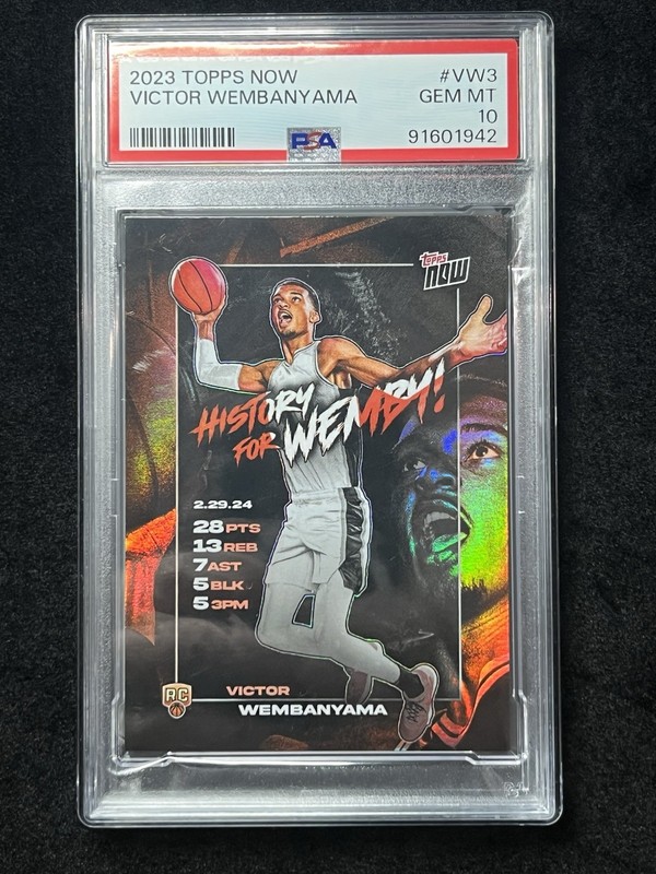 2023-24 Topps Now Victor Wembanyama #VW-3 /18791 (RC) PSA 10