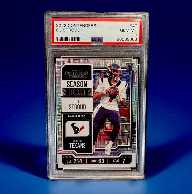 C.J. Stroud #40 Season Ticket MOJO Foil Texans 2023 Panini ContendersRC PSA 10 