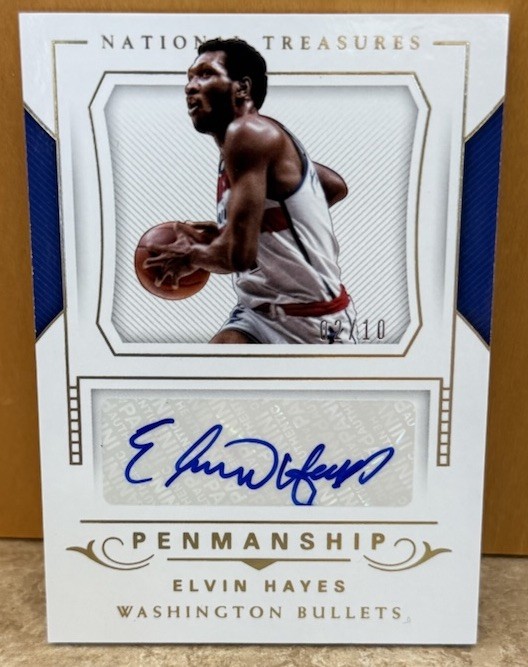 2017-18 Panini National Treasure Penmanship Elvin Hayes Gold auto/10 #PM-EHY HOF