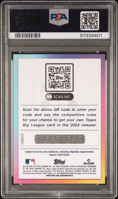 2023 Topps Big League 'Become A Big Leaguer' Entry Card - PSA 10 - Pop 1 - 1/1 view 2