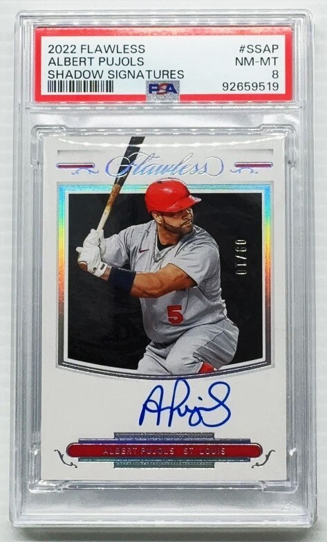 ALBERT PUJOLS-2022 Panini Flawless (#9/10) Shadow Sig AUTO/AUTOGRAPH PSA:8 NM-MT