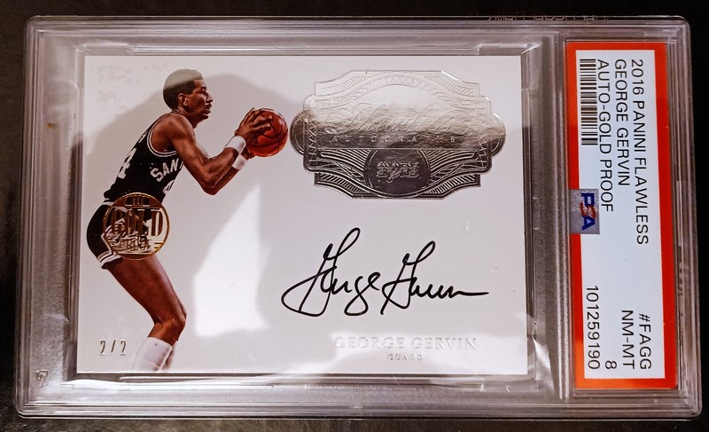 GEORGE GERVIN-2016 Flawless (#2/2) GOLD-PROOF AUTO/AUTOGRAPH-PSA:8 1/1 Type