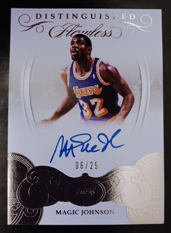 MAGIC JOHNSON-2017/18 Flawless SILVER (#6/25) DISTINGUISHED AUTO/AUTOGRAPH-RARE